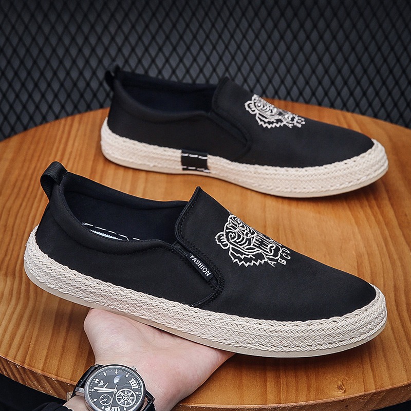 Men Shoes Black - 黒通気性の靴男性のための高級ローファーエスパドリーユデザイナーシューズスリップオンカジュアルローファー zapatillas パラ alpargatas やつ