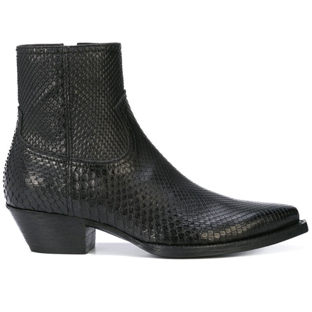 Men Shoes H&M - 男チェルシーブーツ本革アンクルブーツビジネスポインテッドトゥハイヒールメンズブーツサイズ 37-46 男性靴メンズブーツ