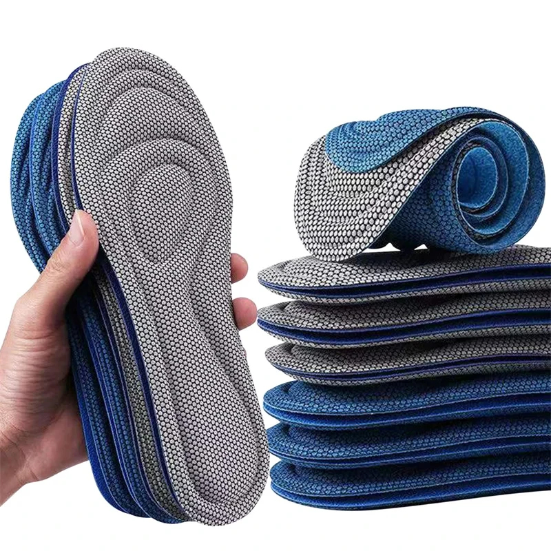 Men'S Shoes With Memory Foam - 1 ペアの低反発インソール抗菌防臭通気性インソール男性スポーツシューズアウトドアスポーツランニングインソール