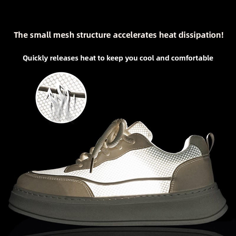 Men Shoes Eu To Us - メンズ通気性メッシュプラットフォームスケートシューズ夏軽量カジュアルストリートスニーカー拡張ビッグサイズ EU 39-46