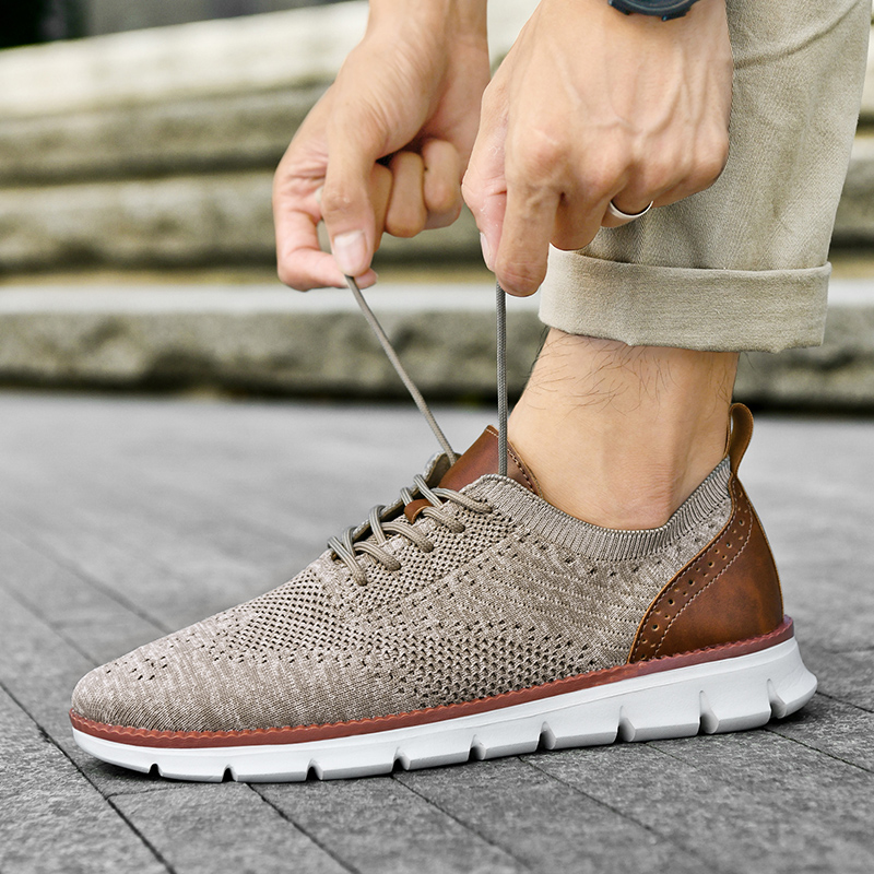 Men Shoes Classic - 男性カジュアルシューズクラシック通気性ブローグフラットシューズクッション性カラーブロッキングデザインドレスシューズ多用途スニーカー軽量