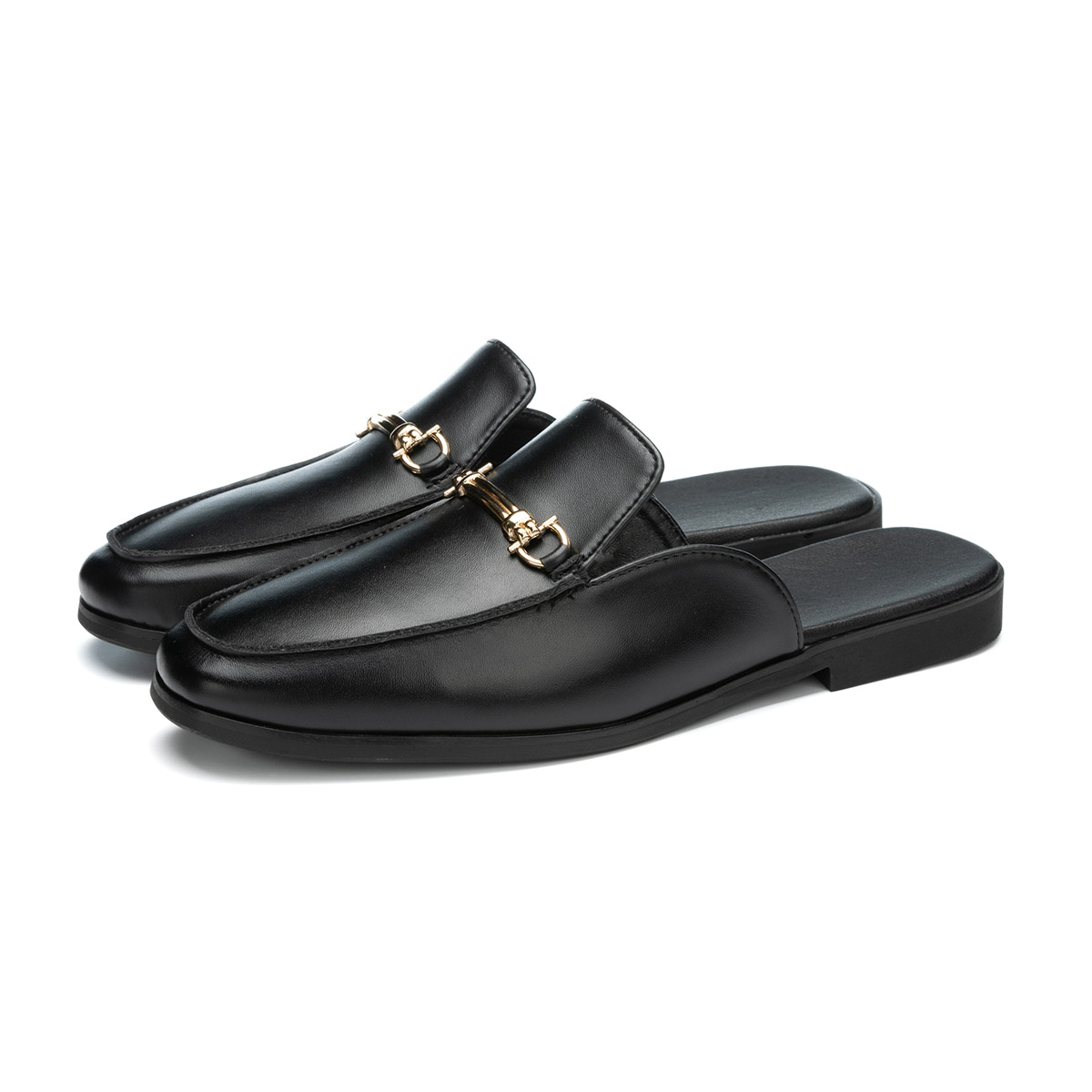 Men Shoes Classic - ファッションメンズスリッポンハーフスリッパ新しい高品質レザーメンズシューズクラシックミュールノンスリップハーフシューズ夏カジュアルモカシン