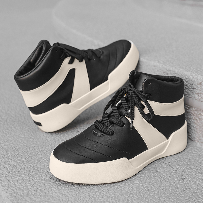 Men Shoes White Colour - ファッションライト滑り止めハイカットホワイトシューズ2025秋新作メンズカジュアルシューズ無地快適フラットビジネススニーカー