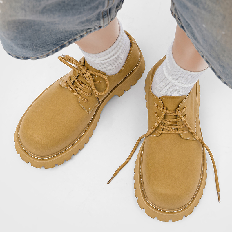 Men Shoes Classic - メンズ春秋厚底ルバーブシューズ通気性マットクラシック身長アップ快適個性派フットウェア
