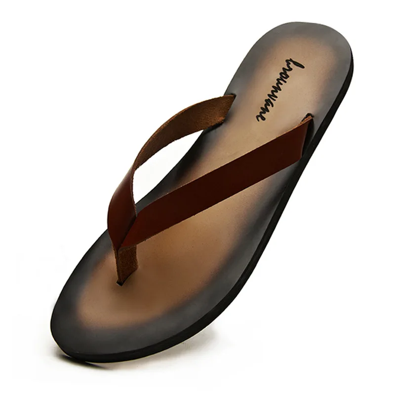Men Shoes Classic - クラシック本革メンズスリッパ 2026 夏新作 アウトドア ハンドメイド 快適