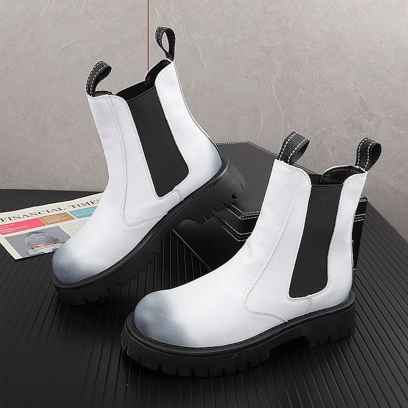 Men Shoes White Colour - メンズラグジュアリーファッション 本革ブーツ ブラック ホワイト ブランドデザイナーシューズ ステージ