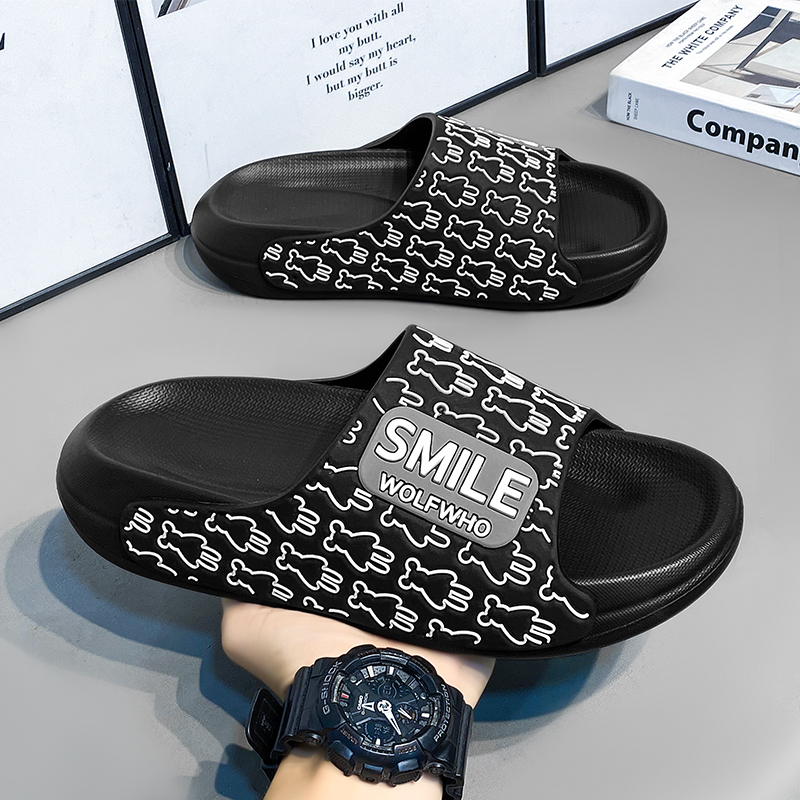Men'S Shoes Non Slip - 夏のメンズスリッパ、滑り止めサンダル、厚底ソフトプラットフォームハウスシューズ、室内/屋外シャワー/バスルームスリッパ、ビーチカジュアルシューズ