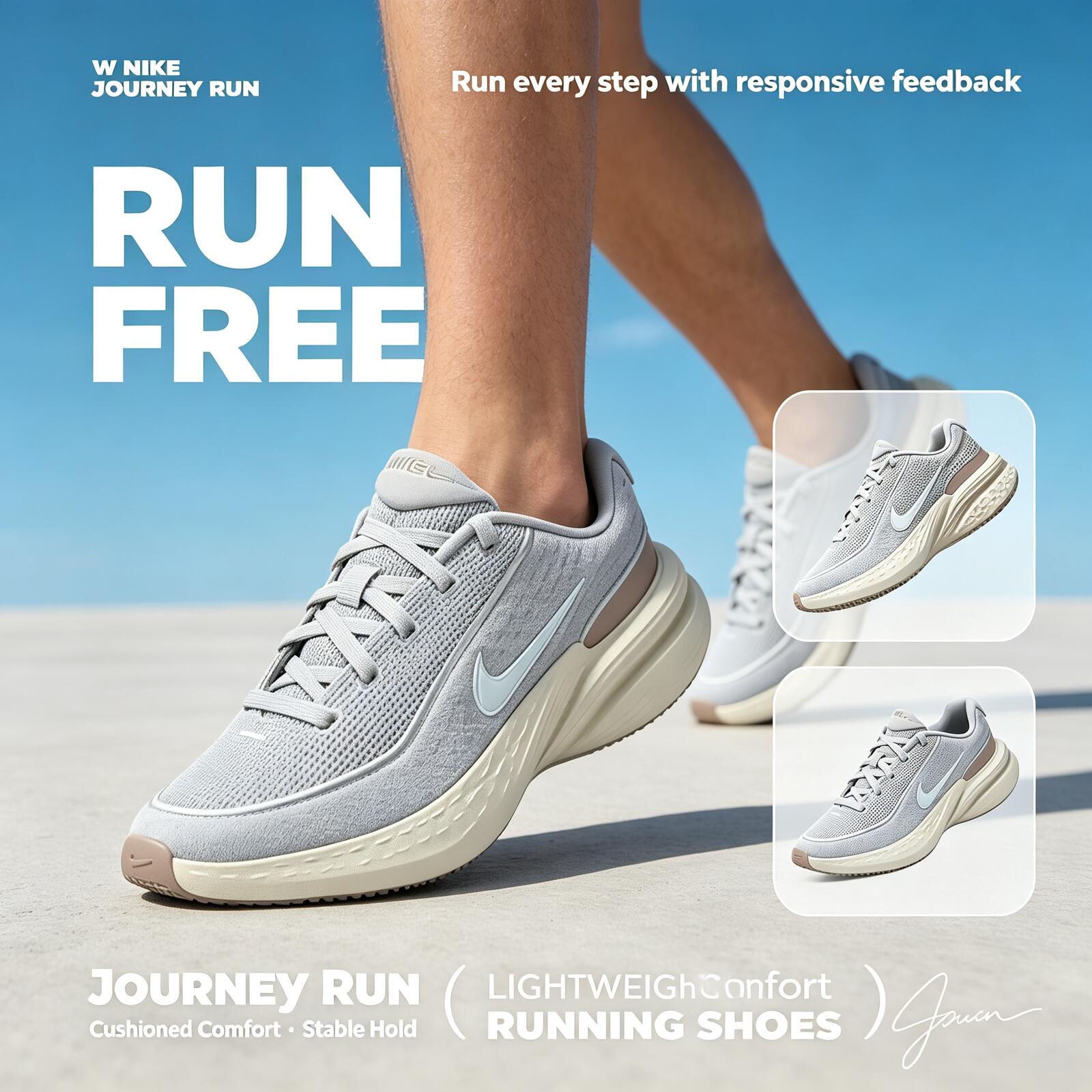 Men Shoes Running Sale - 新しいナイキ フラッシュセール ライトグレー 軽量ランニングシューズ 通気性メッシュ ソフトクッション