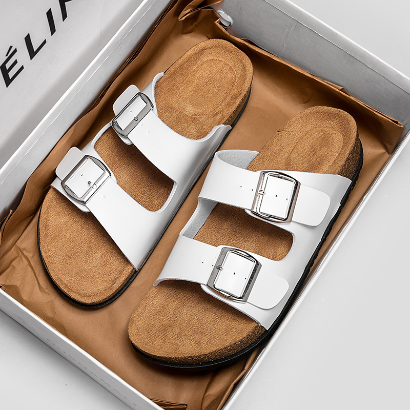 Men Shoes Classic - ファッションクラシックユニセックススリッパ男性用快適な夏のコルク靴男性用アウトドアサンダルマイクロファイバープラスサイズ 36-46