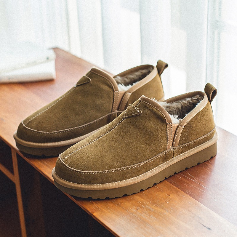 Men Shoes Classic - 冬用男女兼用本革スノーブーツ2026新デザイン女性用ファッショナブルアンクルブーツクラシックレディース暖かいファー付きフラットシューズ