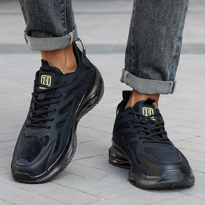 本革ロードスケートボード織りメンズシューズスニーカーオールブ - Men Shoes Black のレビューと価格