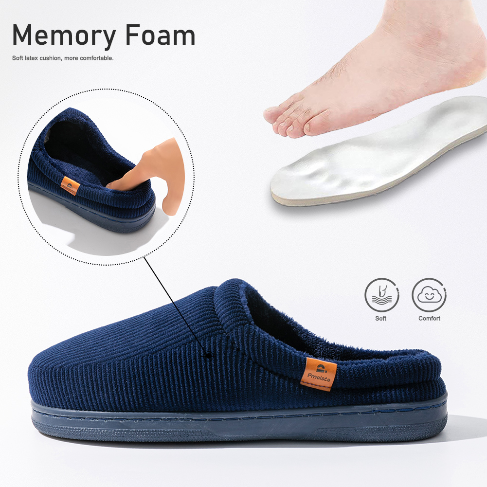 冬用メンズスリッパ TPRソール 滑り止めストライプデザイン - Men'S Shoes With Memory Foam のレビューと価格