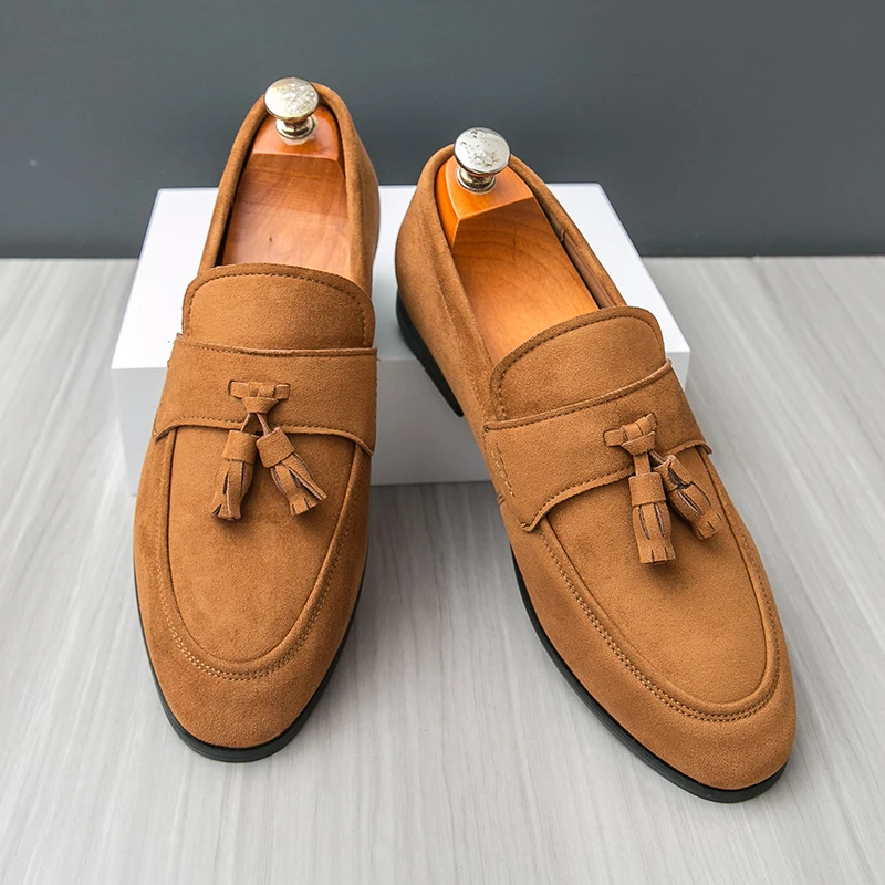 メンズタッセルローファー快適なスエードの靴男性革ローヒール結 - Men Shoes H&M のレビューと価格
