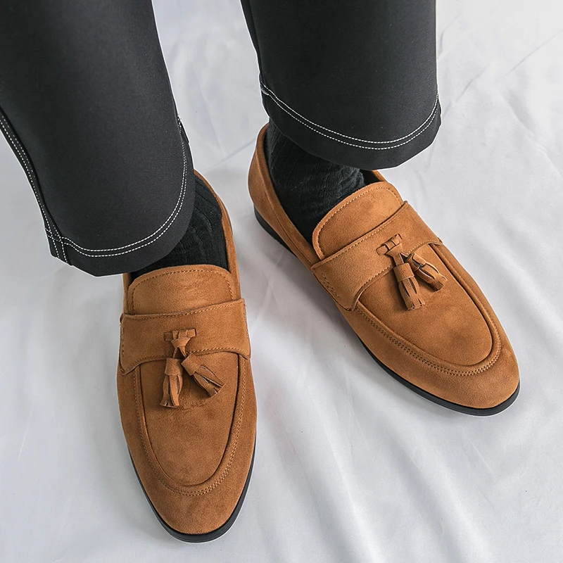 メンズタッセルローファー快適なスエードの靴男性革ローヒール結 - Men Shoes H&M のレビューと価格