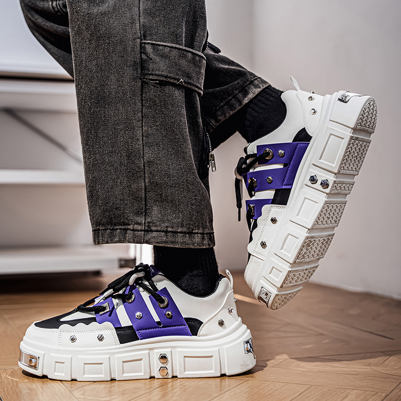 サイバーパンクメタル装飾厚底スニーカー、男性の必需品トレンド - Men Shoes Must Have のレビューと価格