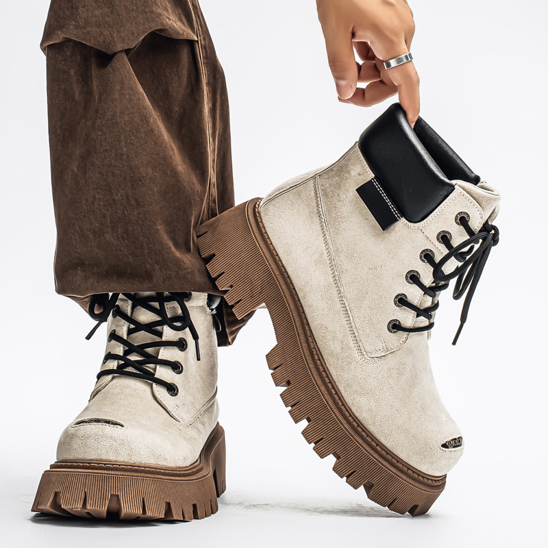 クラシックハイトップブーツアウトドアレザーメンズカジュアルア - Men Shoes Classic のレビューと価格