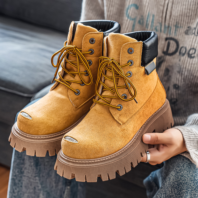クラシックハイトップブーツアウトドアレザーメンズカジュアルア - Men Shoes Classic のレビューと価格