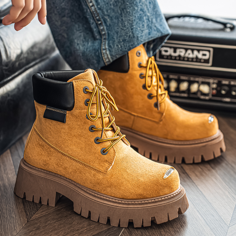 クラシックハイトップブーツアウトドアレザーメンズカジュアルア - Men Shoes Classic のレビューと価格