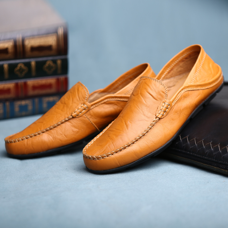 メンズレザーカジュアルローファーシューズウェディングドレスシ - Men Shoes For Wedding のレビューと価格