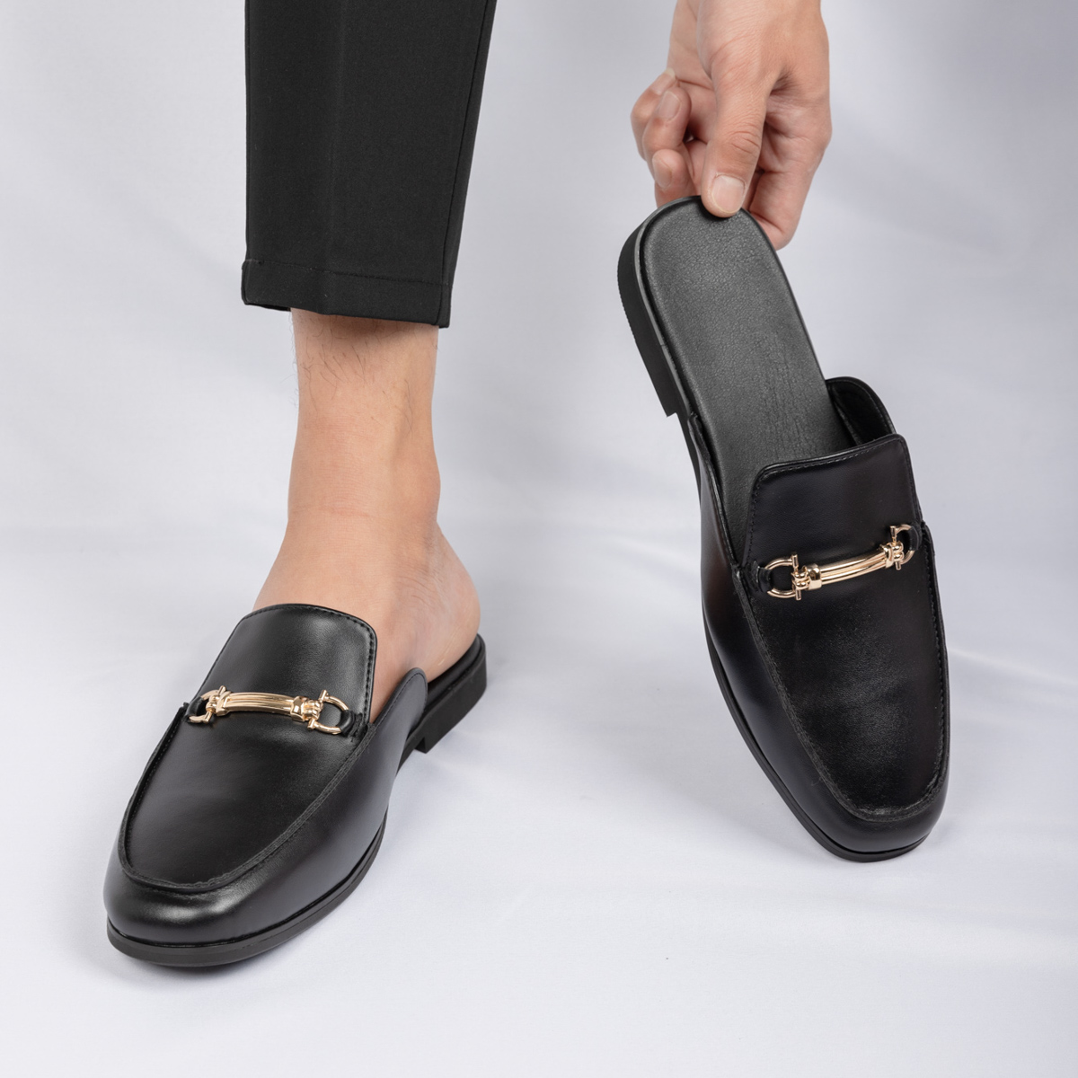 ファッションメンズスリッポンハーフスリッパ新しい高品質レザー - Men Shoes Classic のレビューと価格