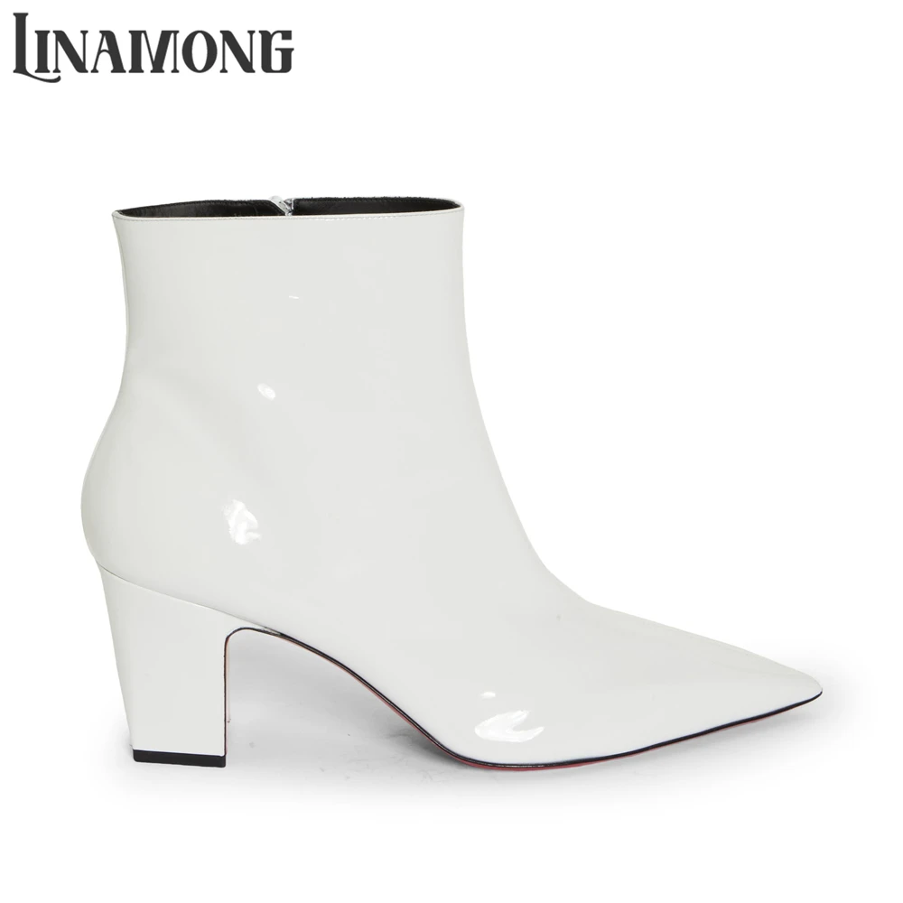 5 センチメートルブロックヒールブーツ男性用ポインテッドトゥ - Men Shoes White Colour のレビューと価格