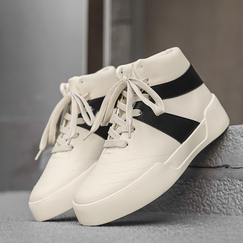 ファッションライト滑り止めハイカットホワイトシューズ2025 - Men Shoes White Colour のレビューと価格