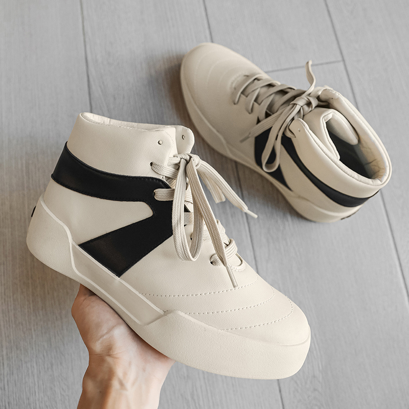 ファッションライト滑り止めハイカットホワイトシューズ2025 - Men Shoes White Colour のレビューと価格