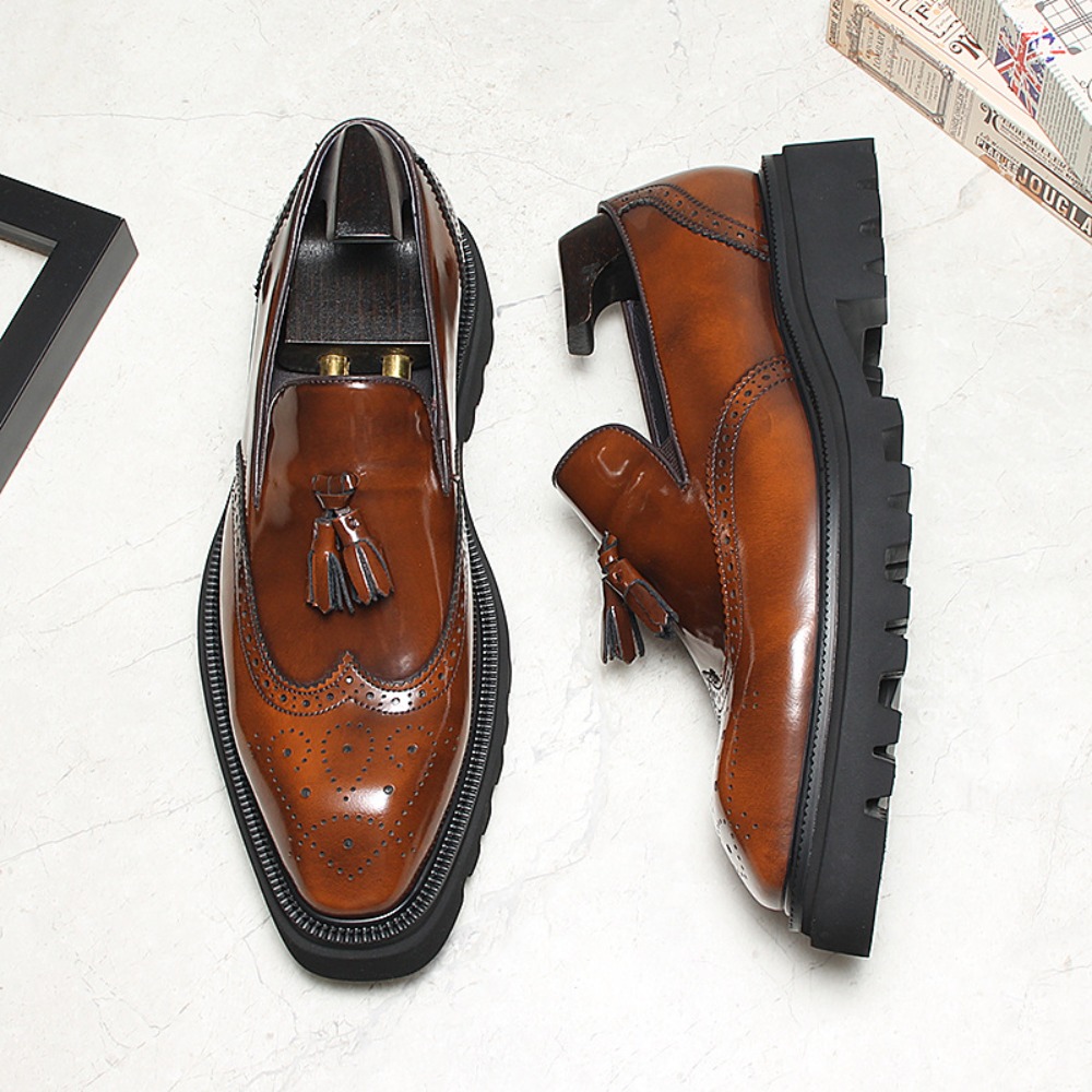 メンズカジュアルビジネスレザーシューズ メンズバックルスクエ - Men Shoes Eu To Us のレビューと価格