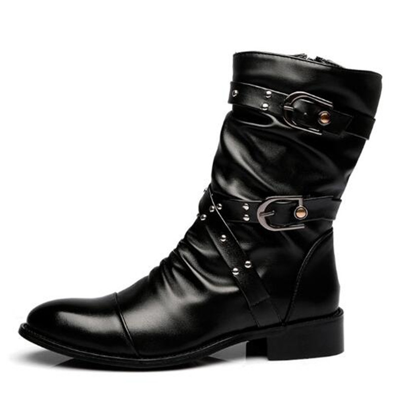 ファッションメンズレザー高品質ミッドチューブブーツクラシック - Men Shoes Classic のレビューと価格