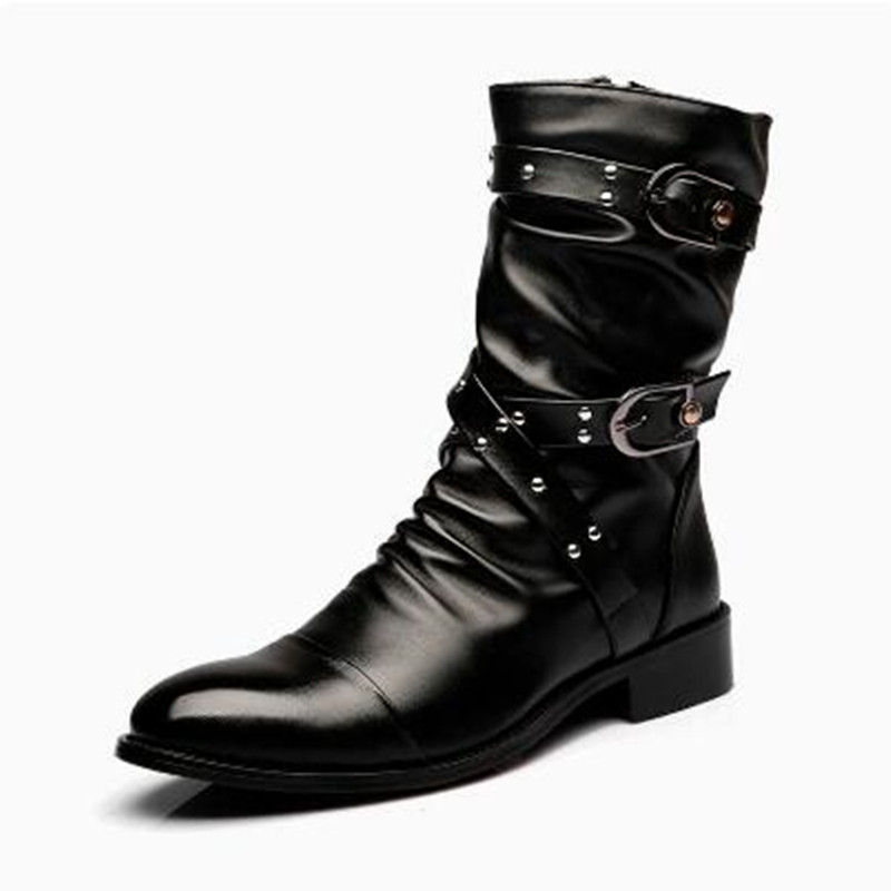 ファッションメンズレザー高品質ミッドチューブブーツクラシック - Men Shoes Classic のレビューと価格