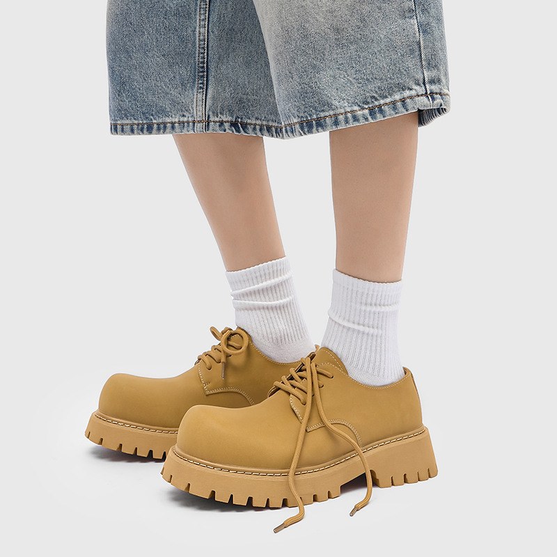 メンズ春秋厚底ルバーブシューズ通気性マットクラシック身長アッ - Men Shoes Classic のレビューと価格