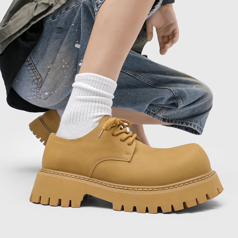 メンズ春秋厚底ルバーブシューズ通気性マットクラシック身長アッ - Men Shoes Classic のレビューと価格