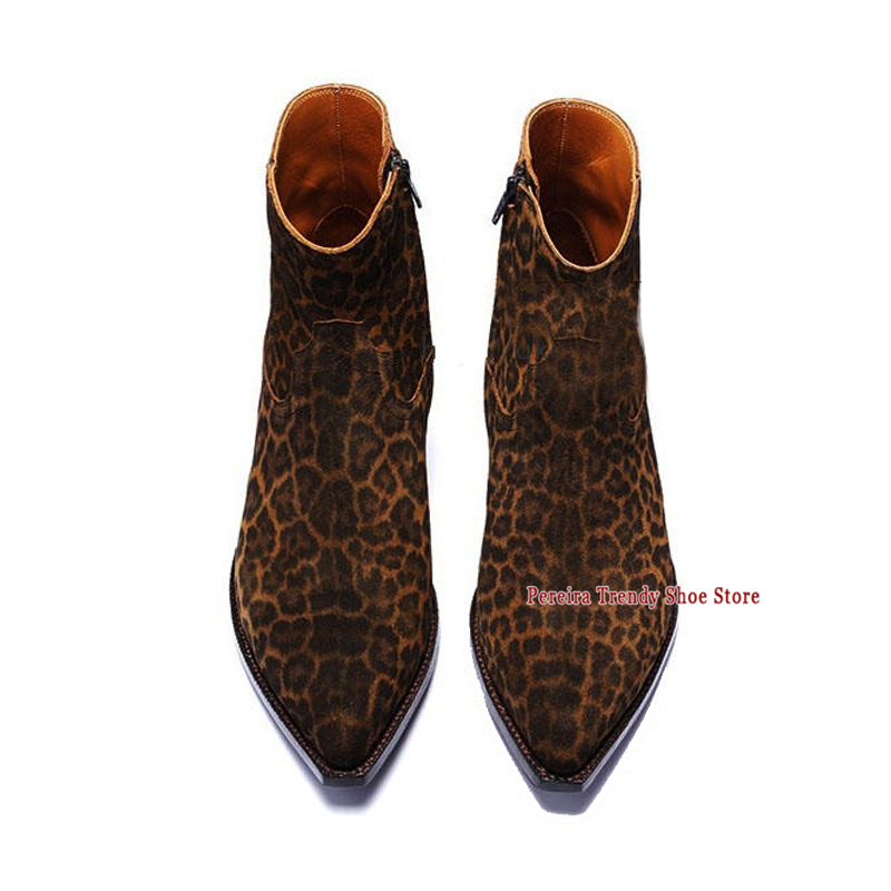 ヒョウ柄厚いヒールチェルシーブーツトレンディなレトロ本革ジッ - Men Shoes H&M のレビューと価格