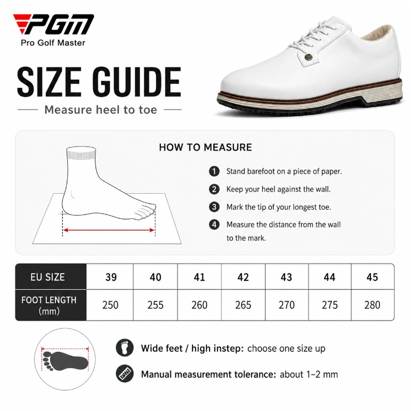 PGM メンズ牛革ゴルフシューズ スパイクレス アンチスリッ - Men Shoes Eu To Us のレビューと価格