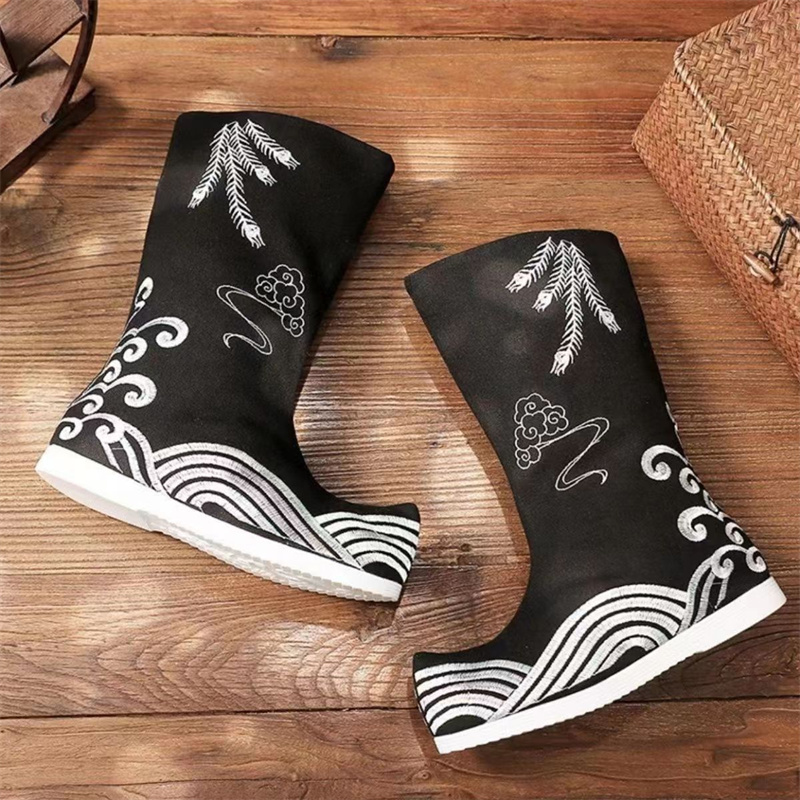 男性と女性のための伝統的な漢服の衣装の靴,白い靴,黒,刺繍さ - Men Shoes White Colour のレビューと価格