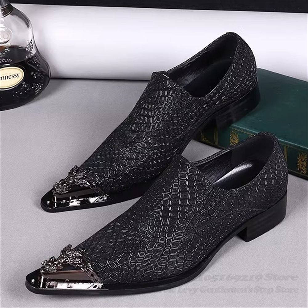 メタルポインテッドトゥメンズカジュアルレザーシューズバーステ - Men Shoes For Wedding のレビューと価格