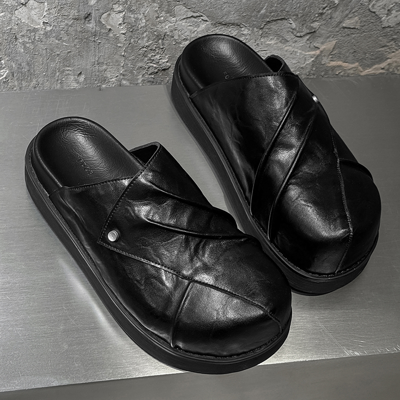 新しいトレンディなファッショナブルな男性革靴黒色イタリアの怠 - Men Shoes Black のレビューと価格