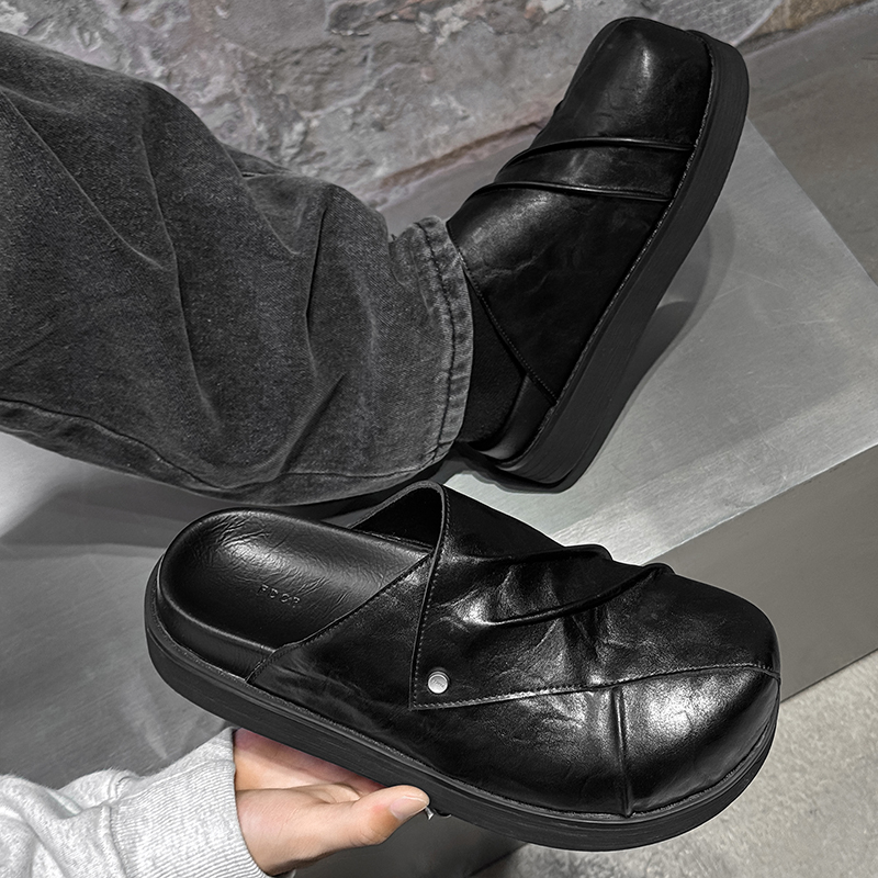 新しいトレンディなファッショナブルな男性革靴黒色イタリアの怠 - Men Shoes Black のレビューと価格