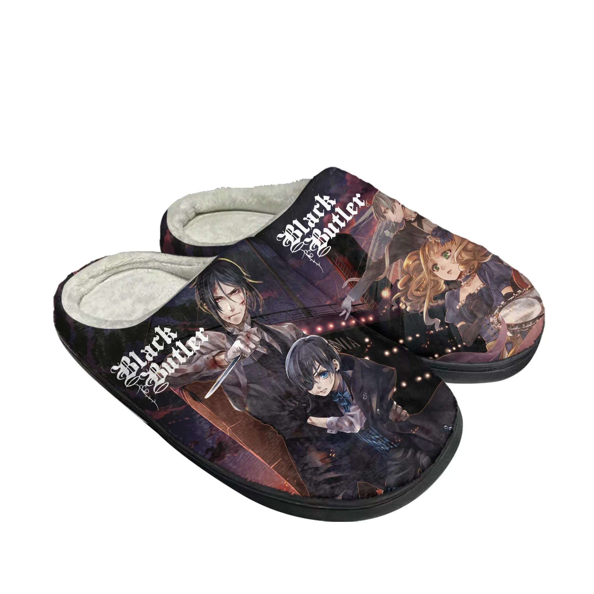 黒執事ホームコットンスリッパメンズレディースぬいぐるみ寝室カ - Men Shoes Black のレビューと価格